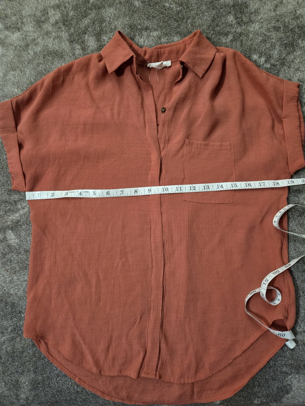 Women's Relaxed Button-Down Shirt in Rust